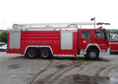 رنگ قرمز 6×4 Drive Water Tower Fire Truck Welding Structure 20m ارتفاع کاری